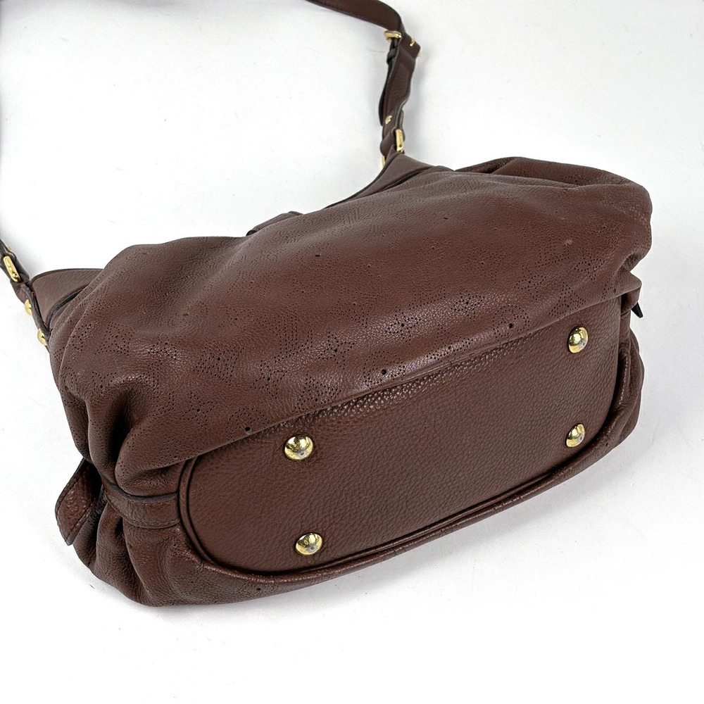Louis Vuitton Mahina Monogram Shoulder Perforated Bag Cognac Brown